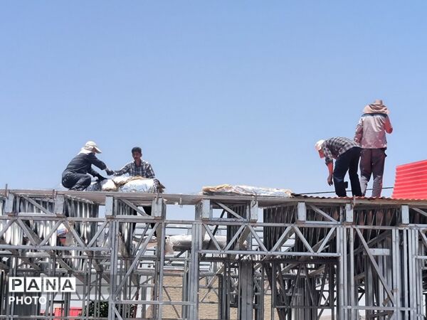 عملیات اجرایی آموزشگاه ۶ کلاسه «شهید دربندی» در روستای قلعه‌ نوِ کلات 