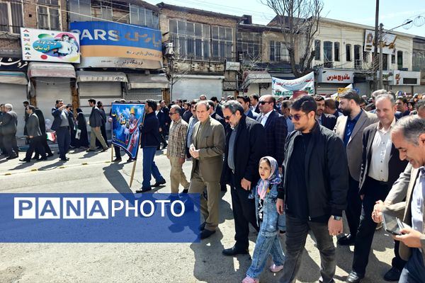 حضور پرشور فرهنگیان و دانش‌آموزان کرمانشاهی در راهپیمایی روز قدس