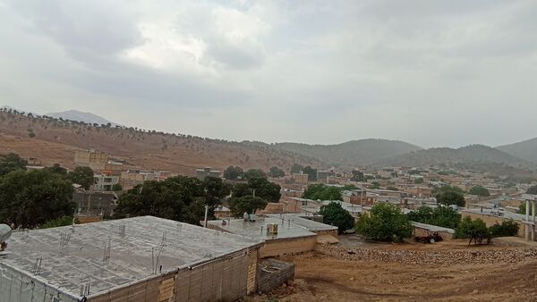 اولین بارش تابستانه در روستای کینک