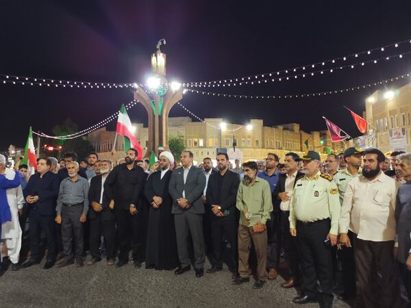 تجمع حماسی مردم بم در حمایت از اقتدار نیروهای مسلح جمهوری اسلامی 