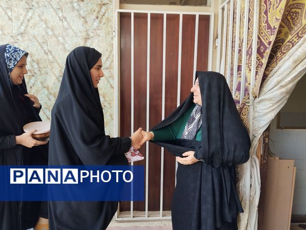 دیدار اعضای انجمن اسلامی هنرستان بصیرت آشخانه با همسر جانباز رسایی پور