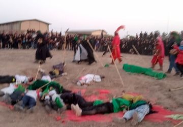 آیین تعزیه عاشورا با حضور پرشور عزاداران در شهر انابد