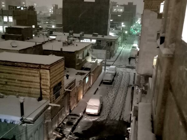 بارش برف در شهر مشهد 