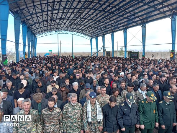 مراسم تشیع پیکر مطهر شهید علی اکبر خوافی در میان‌جلگه روستای سالاری 