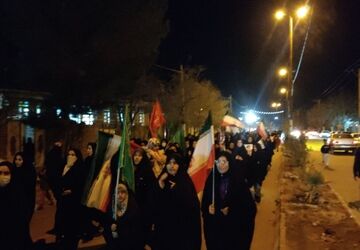 حضور پرشور مردم کوهنانی در راهپیمایی شبانه 