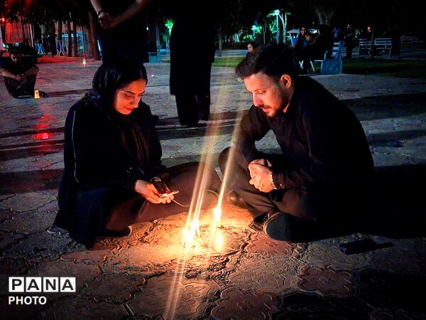 روشنایی شمع‌ها در شام غریبان؛ کاشمر در سوگ کربلا