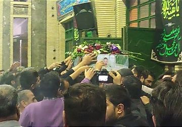 وداع با پیکر شهید امیرمحمد شمسی در قائمشهر