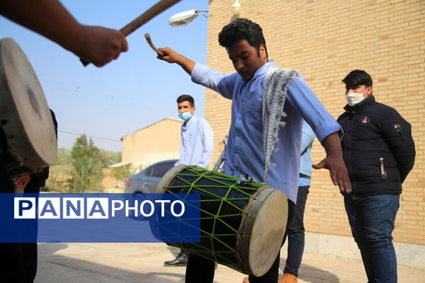 مراسم عزاداری ایام فاطمیه توسط دانش‌آموزان تنگستانی