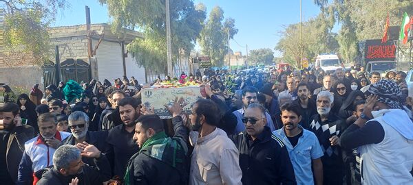 تشییع پیکر مطهر شهید گمنام در شهرستان دارالصابرین بم 