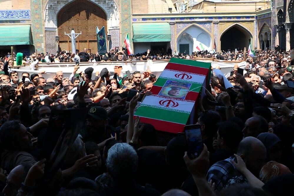 وداع با پیکر مطهر شهید حسین امیرعبدالهیان در شهرستان ری