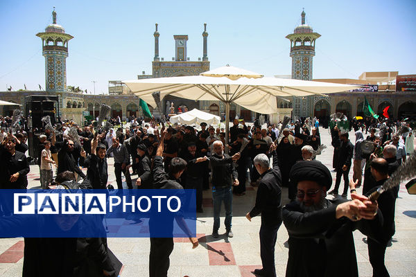 عرض تسلیت دسته‌های عزاداری سالروز شهادت امام باقر(ع) به کریمه اهل بیت