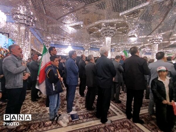مراسم اربعین شهدای میناب و رهبر شهید در حرم رضوی