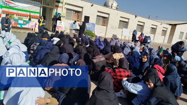 حماسه آفرینی دانش آموزان شهر نیم‌ور در روز مقابله با استکبار ستیزی جهانی