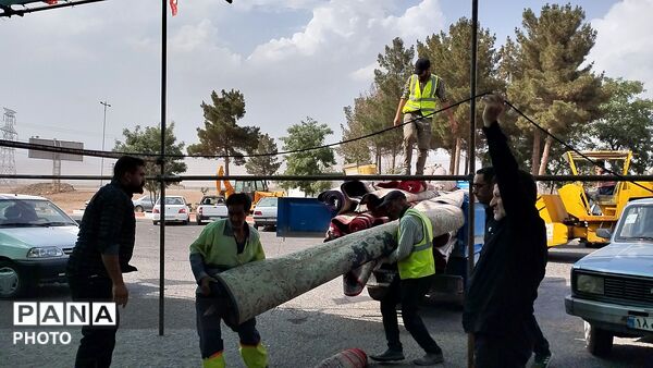  آماده سازی اسکان و مواکب پذیرایی زائران مراسم بدرقه قائد شهید امت در نظرآباد