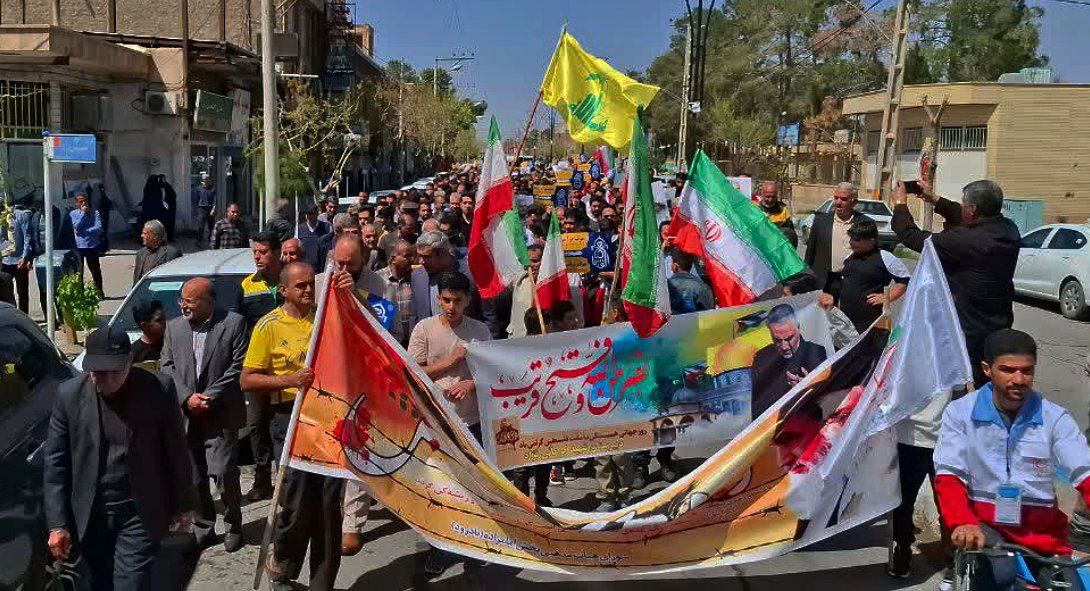  خروش مردم فهیم بادرود در روز قدس