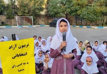 برگزاری تریبون آزاد انتخاباتی در آموزشگاه دخترانه ایران ۲ ملارد