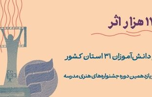 ۱۷ هزار اثر از دانش‌آموزان ۳۱ استان کشور به جشنواره‌های هنری مدرسه رسید