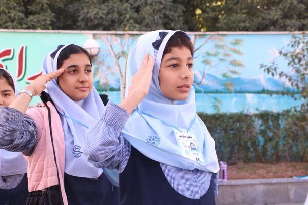 صبحگاه دانش در دبستان رجبی گرگان