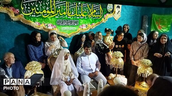مراسم عروسی دو جوان نیشابوری در مهمانی کیلومتری  عید غدیر خم 