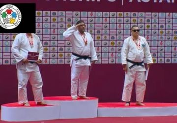 افتخارآفرینی علی نوایی در فینال جودو؛ پرچم ایران بر بام قهرمانی