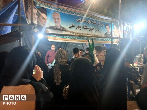 موکب شهدای روستای آهوان در نود و نهمین شب از اجتماعات مردمی 