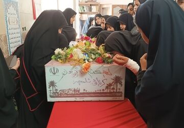 تشییع شهید خوشنام در مدارس خلیل‌آباد