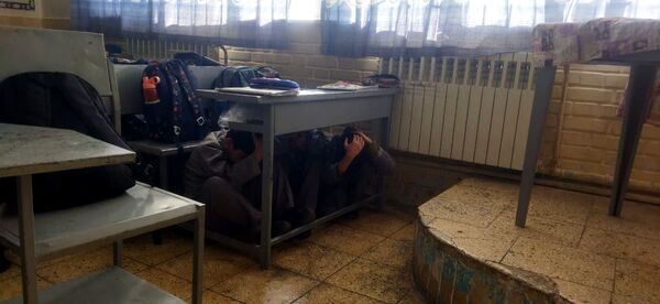 مانور زلزله در مدرسه فضیلت کاشمر