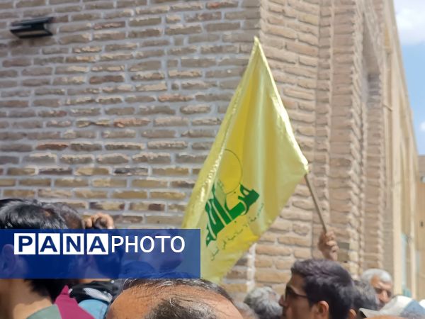  حضور بی نظیر مردن نیشابور در راهپیمایی بر علیه حمله رژیم صهیونسیتی