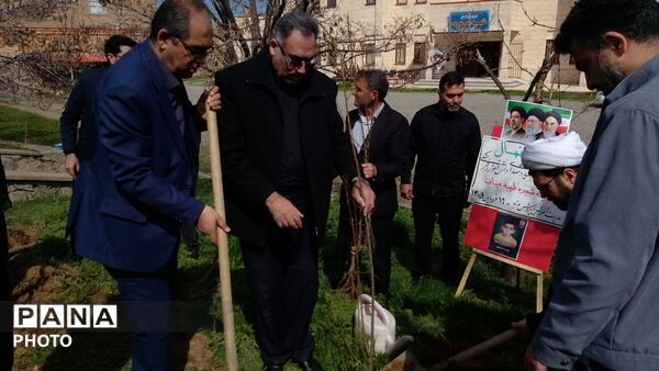 غرس نهال مثمر در کانون فرهنگی هنری شهید فهمیده مرند 