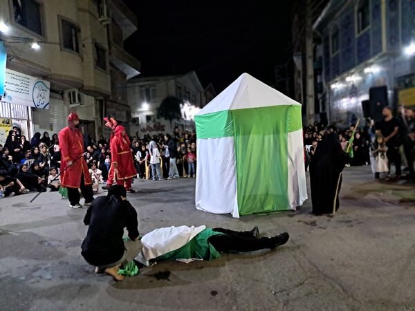 آیین خیمه سوزان در مسجد ابوالفضل قائمشهر