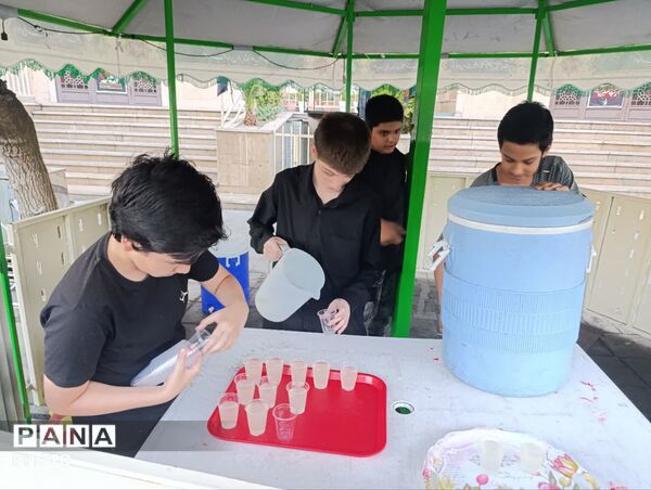 ایستگاه صلواتی دهه اول ماه صفر در مقابل فاطمیه تهران به همت نوجوانان آرمانی برپا شد