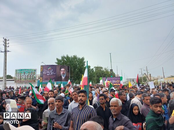 میناب در روز قدس؛ فریاد همبستگی و استکبار ستیزی در شهر مقاومت و ایثار
