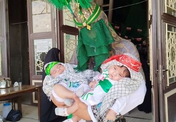 مراسم شیرخوارگان حسینی در مصلای امیرالمومنین سمنان برگزار شد