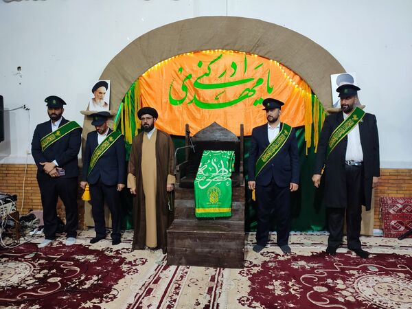 پرچم متبرک حضرت معصومه(س) بوموسی را عطر آگین کرد
