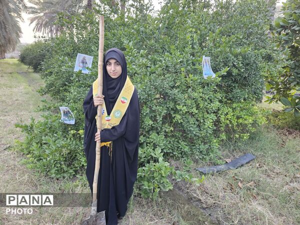 کاشت نهال به یاد دانش‌آموزان شهید مدرسه شجره طیبه میناب در سندرک