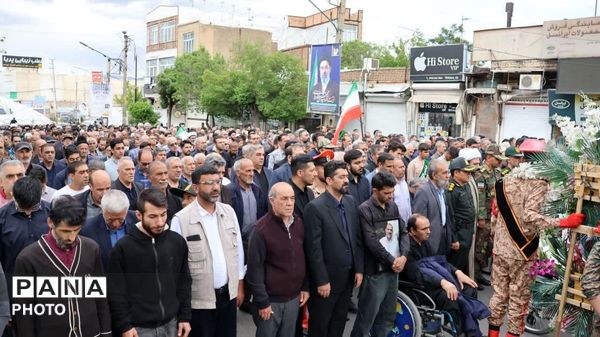 تشییع پیکر جانباز شهید «حاج سیامک حسین پناه اقدم» در مرند 