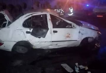 پرت شدن راننده تیبا به بیرون در بزرگراه چمران