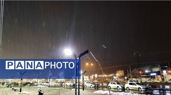 بارش برف در نقاط مختلف شهر مشهد مقدس