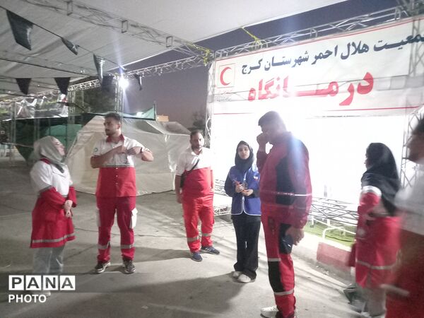 اوج خدمت جمعیت هلال احمر در مراسم وداع و تشییع رهبر انقلاب در ۴۵ متری گلشهر کرج