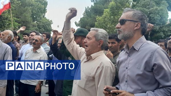  حضور بی نظیر مردن نیشابور در راهپیمایی بر علیه حمله رژیم صهیونسیتی