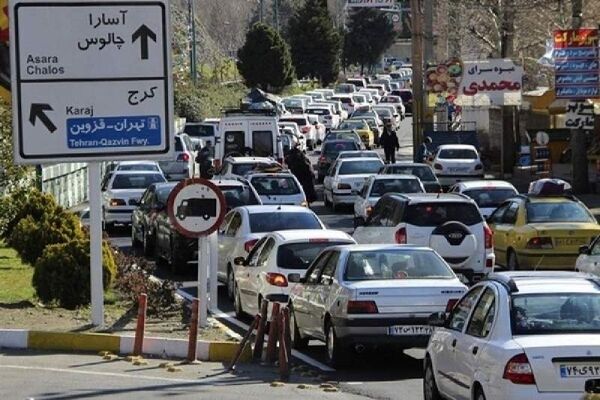ترافیک سنگین در محورهای چالوس و هراز
