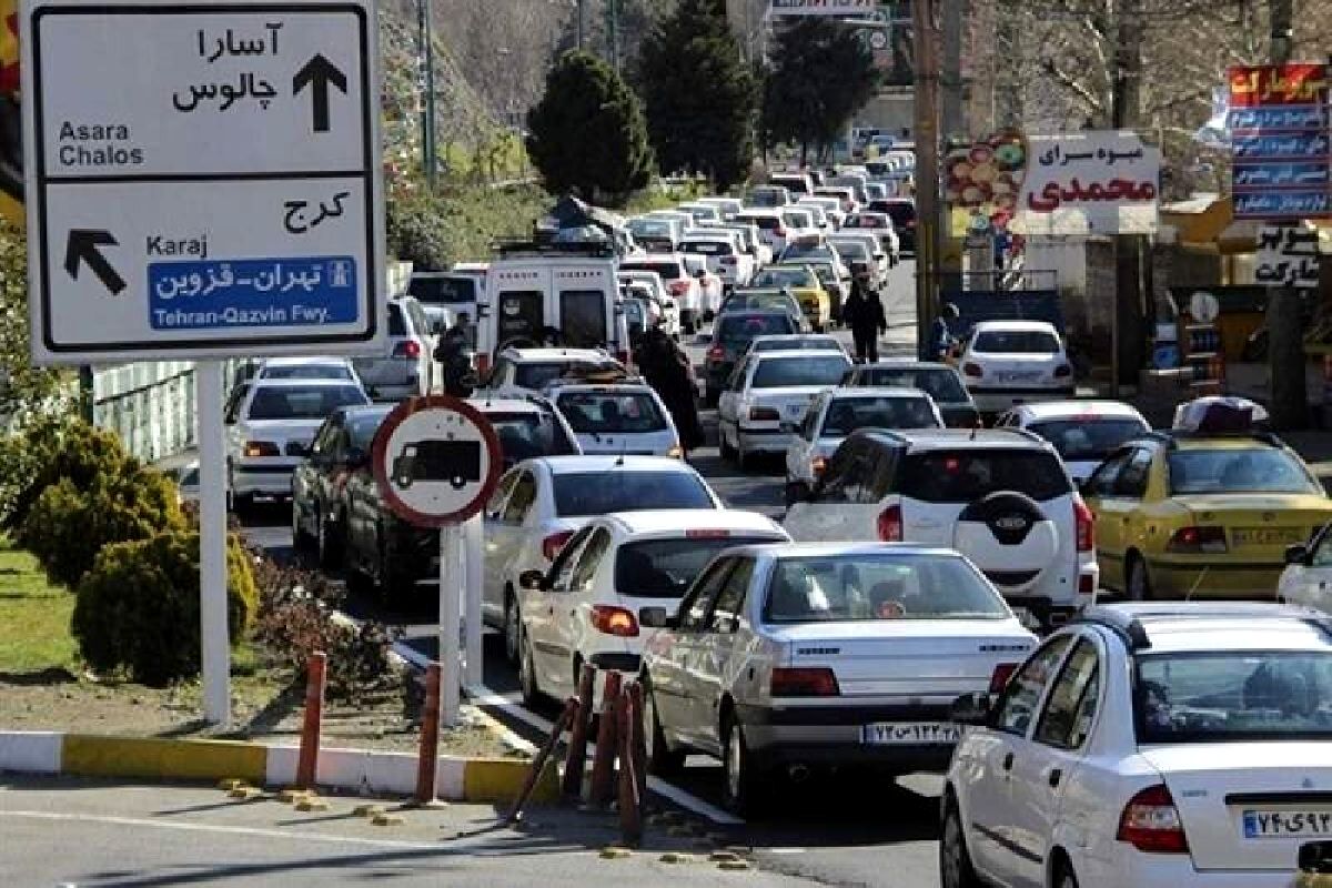 ترافیک سنگین در محورهای چالوس و هراز
