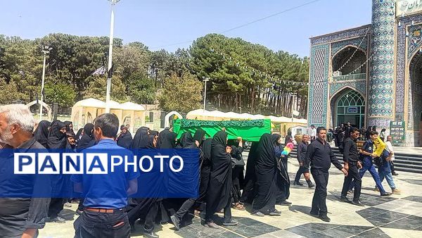 مراسم تشییع نمادین پیکر امام رضا (ع) در کاشمر