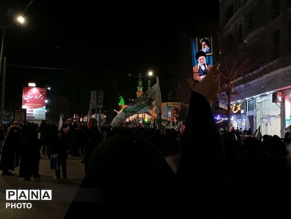 حرکت دسته عزاداری در شهرستان نیشابور