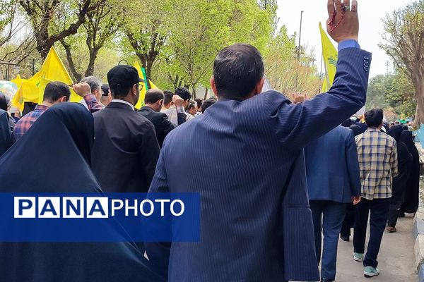 حضور پرشور مردم و مسئولان رباط کریم در راهپیمایی روز قدس