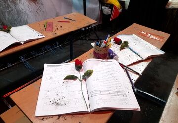 حضور دانش‌آموزان ولایتمدار و باغیرت شهرستان فردیس به یاد شهدای مینابی