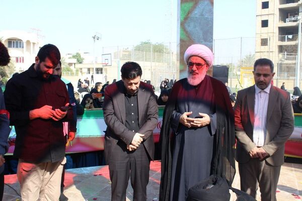 تشییع پیکر مطهره شهید گمنام در دانشگاه فرهنگیان بوشهر