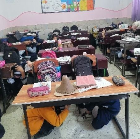 بیست و هفتمین دوره مانور زلزله در مدرسه ناهید نخودی 