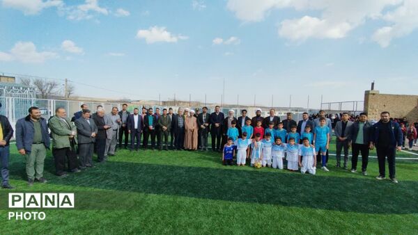 افتتاح آموزشگاه چهارکلاسه روستای احمد آباد در بخش هزار مسجد و زمین چمن مصنوعی شهدای روستای قلعه نو
