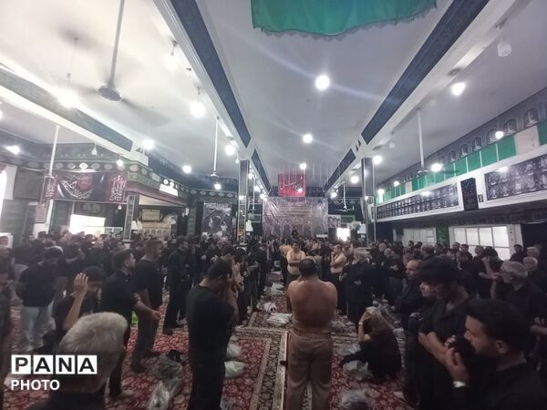 سینه زنی و عزاداری شام غریبان در حسینیه‌های روستای فدافن